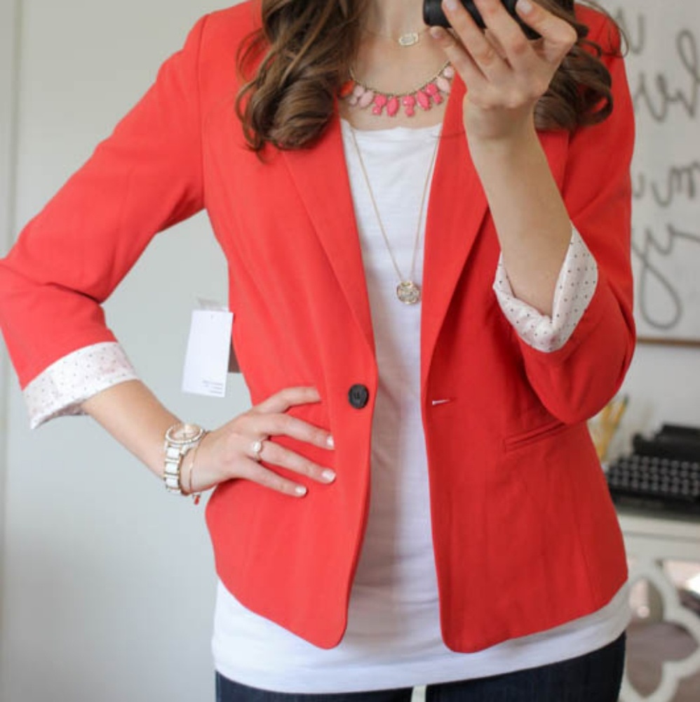 Kensie Stitch Fix Blazer (red/orangish)